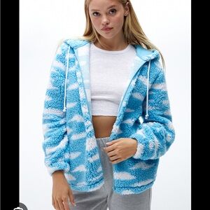 Pacsun Royal Sherpa Zip Hoodie